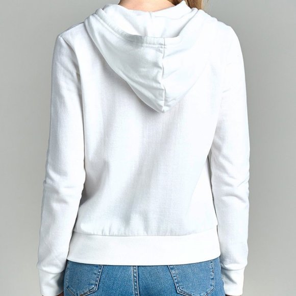 NEW White Hoodie Full Zip - Picture 3 of 3